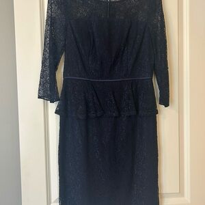 Adrianna Papell Midnight Blue Lace Dress